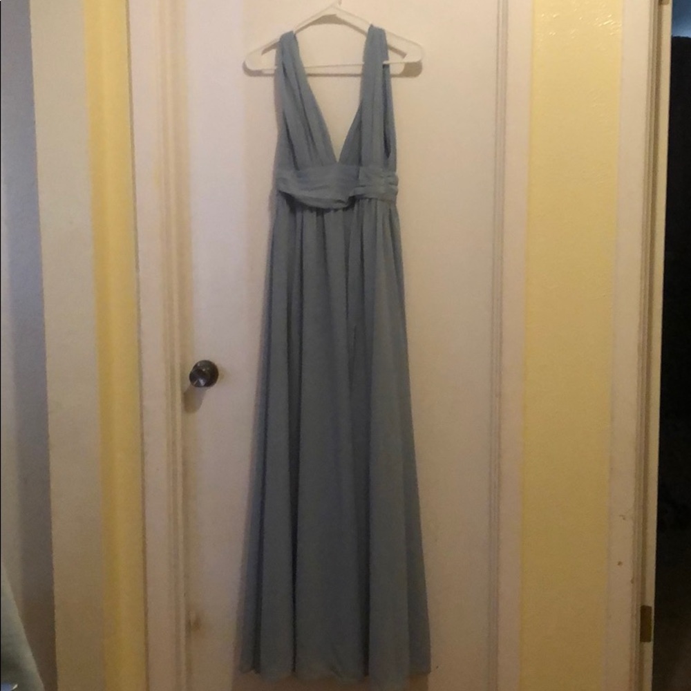 dusty blue formal dress